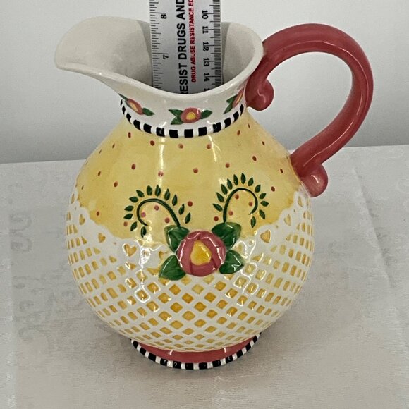 Mary Engelbreit Hand-Painted Ceramic Pitcher - Picture 2 of 6